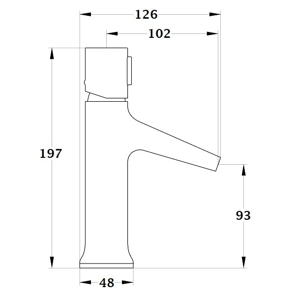 Mezclador de lavabo ENJA cromado/negro dimensiones