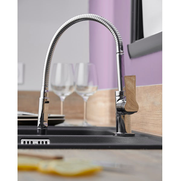 Grifo de cocina caño flexible KONCERTO cromado