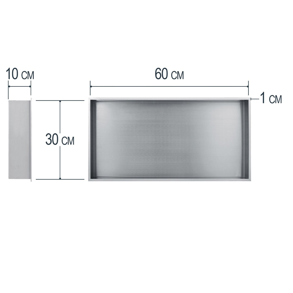  Dimensión nicho de ducha inox rectangular profundidad 10 cm