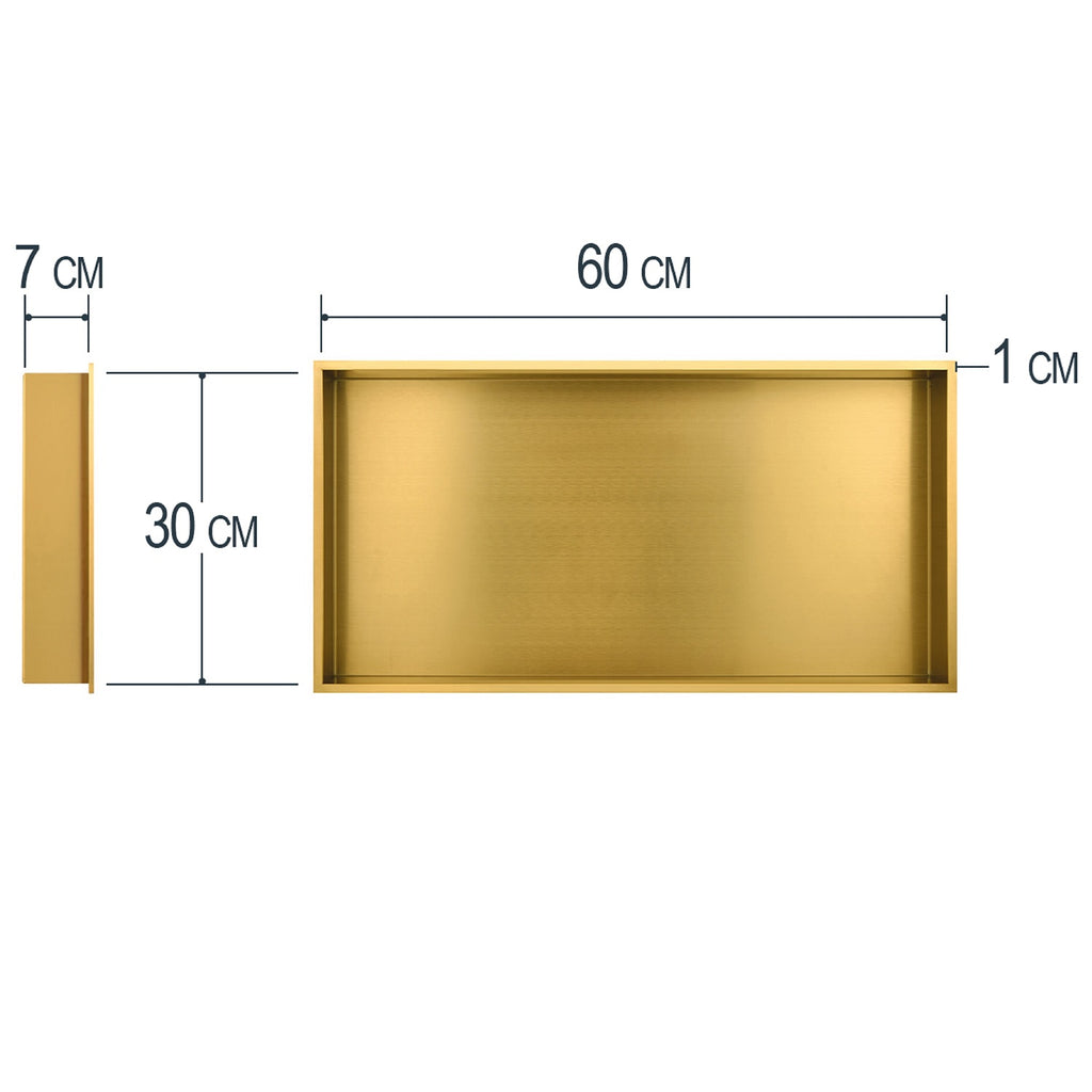  Dimensión nicho de ducha dorado rectangular profundidad 7 cm