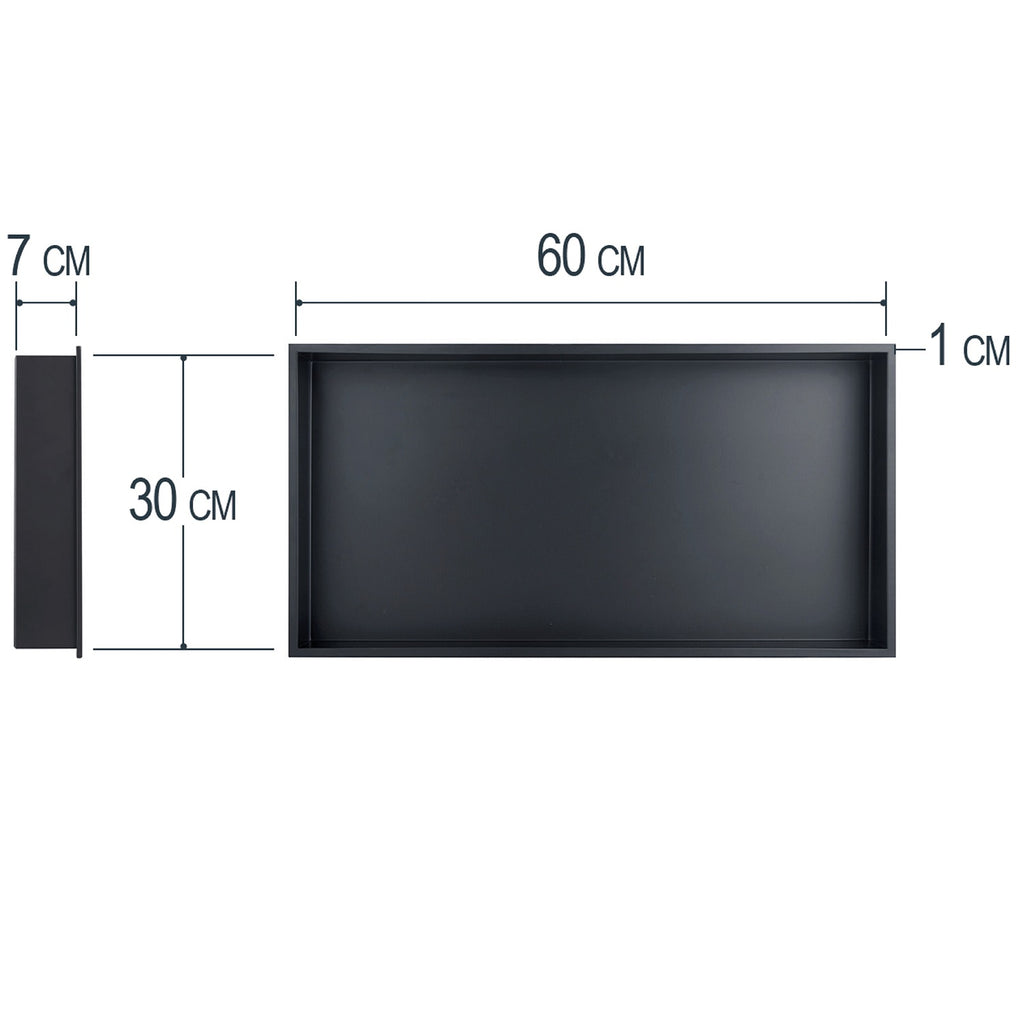 nicho de ducha negro rectangular profundidad 7 cm