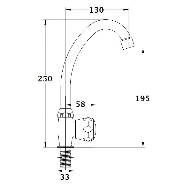 Grifo lavamanos alto BOURGET cromado dimensiones