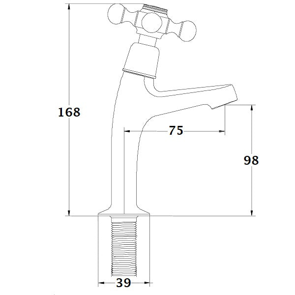 Grifo lavamanos alto FEDLEEN cromado dimensiones