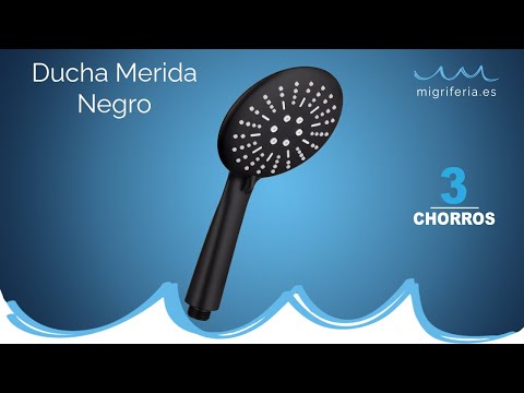 Kit de ducha MERIDA con soporte mural negro