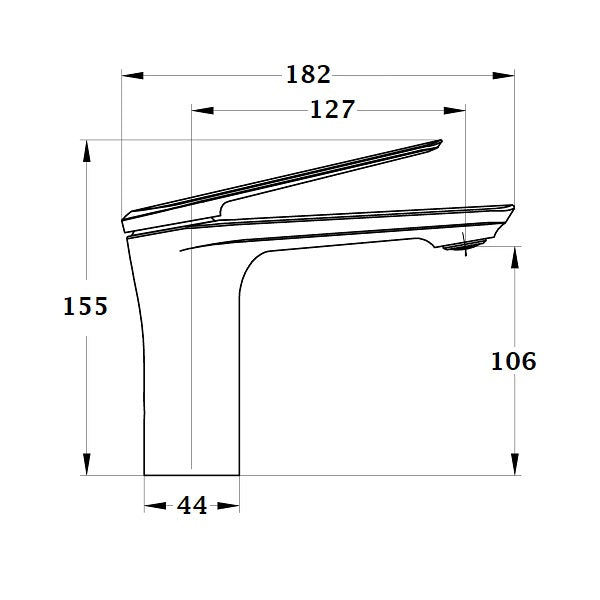 Grifo lavabo CAPARI cromado dimensiones