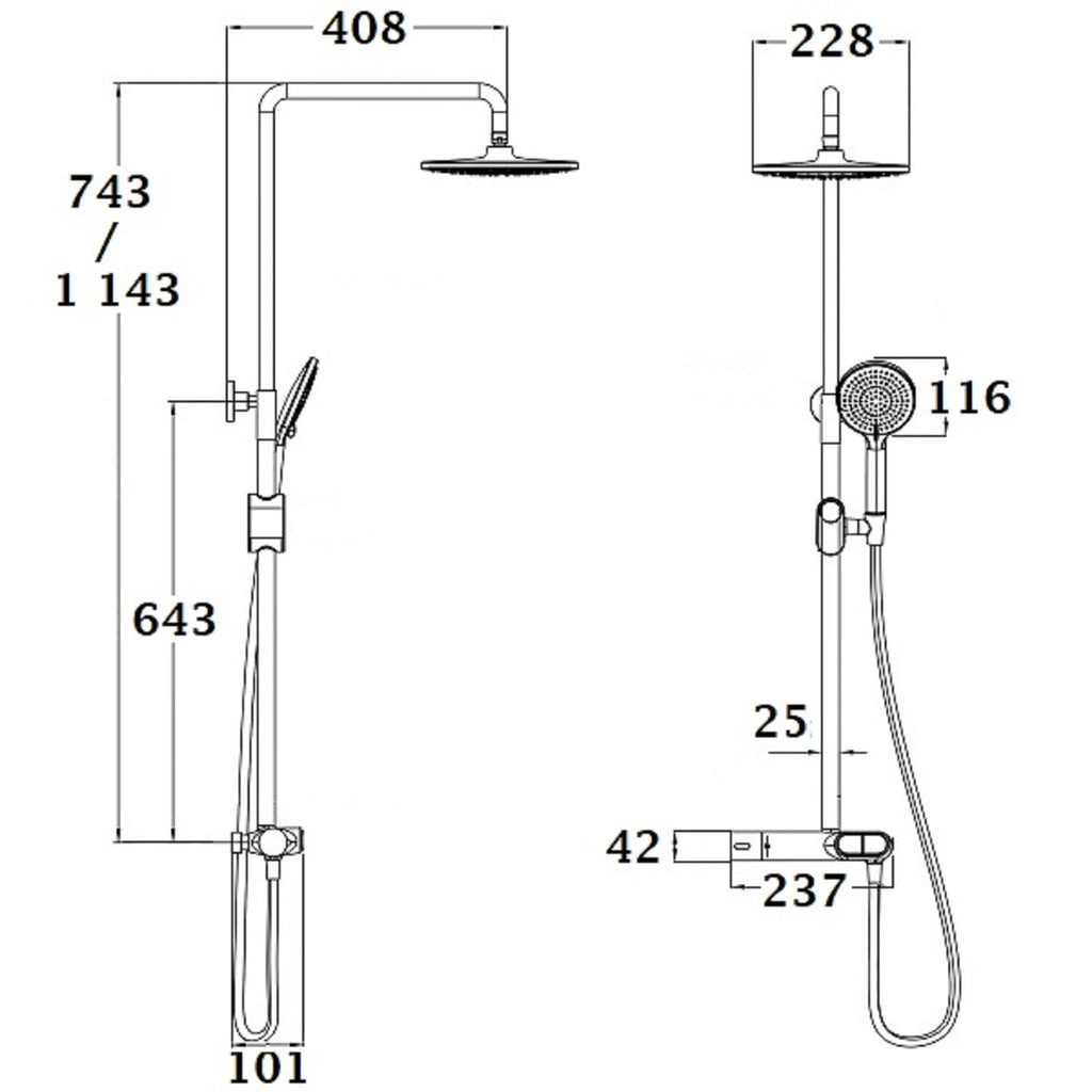 columna de ducha cromada