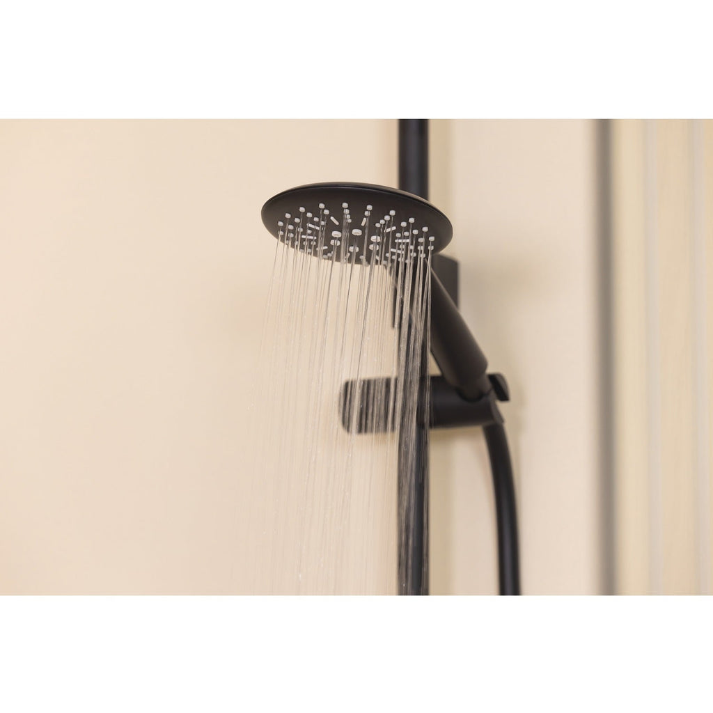 Kit de ducha MERIDA con soporte mural negro alcachofa de ducha