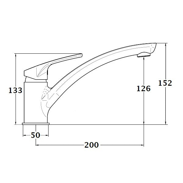 VENADO grifo de cocina cromado dimensiones