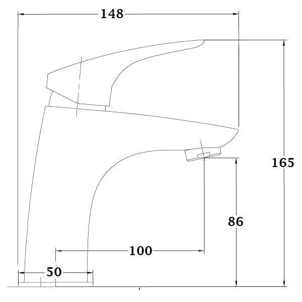 Mezclador monomando VENADO cromado dimensiones