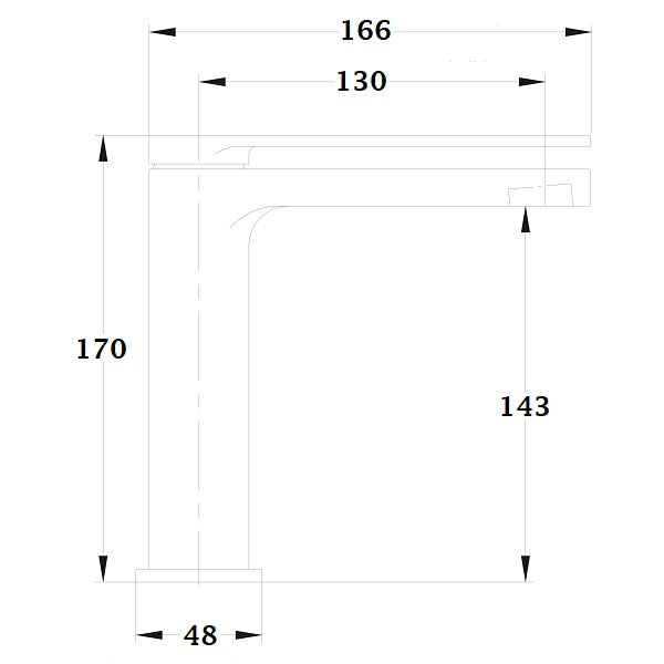 Grifo monomando PLATA cromado dimensiones