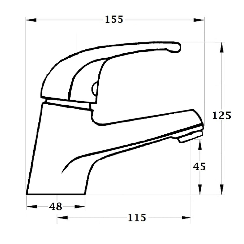 monomando lavabo TILT cromado dimensiones