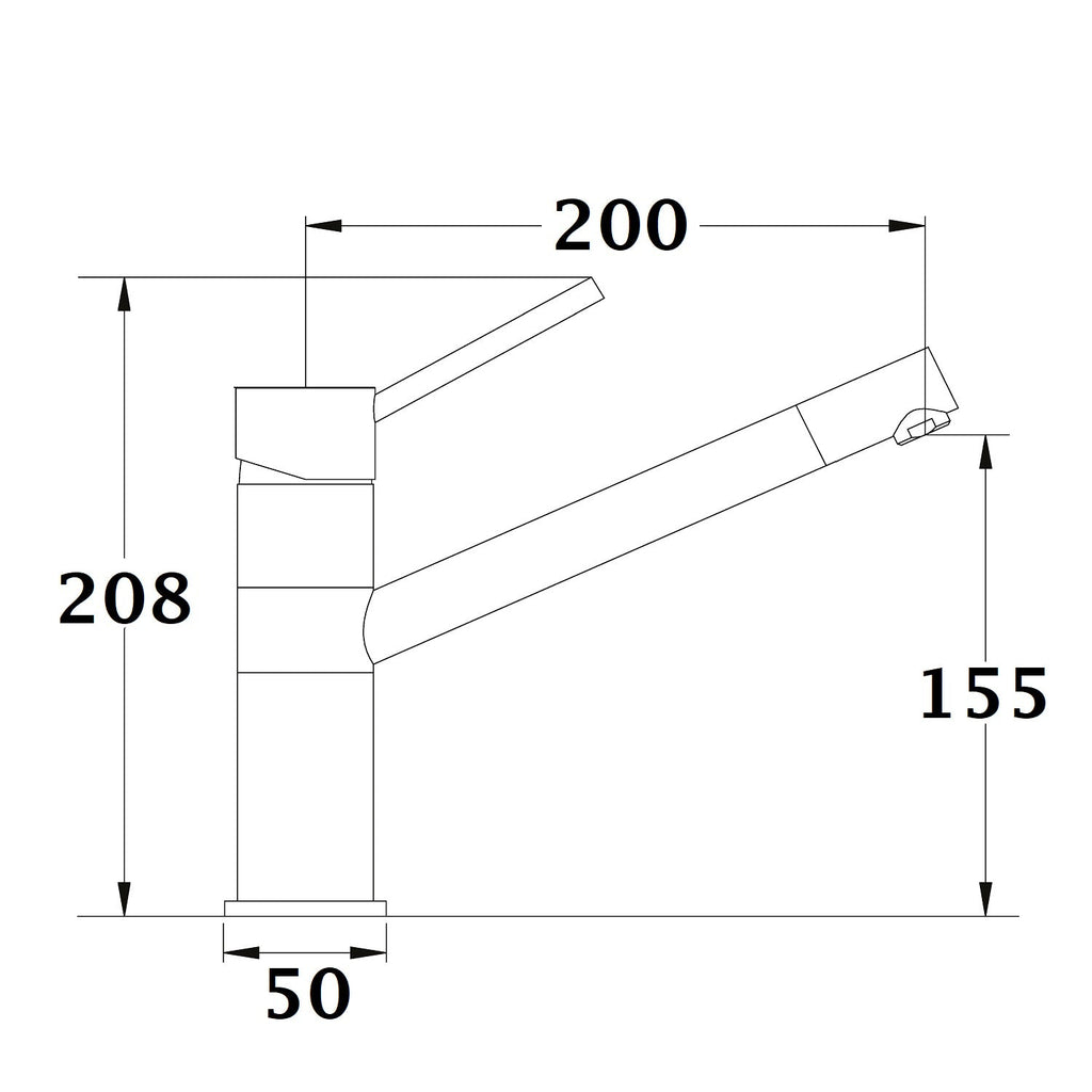 Grifo de cocina LERIDANE Cromado / negro dimensiones