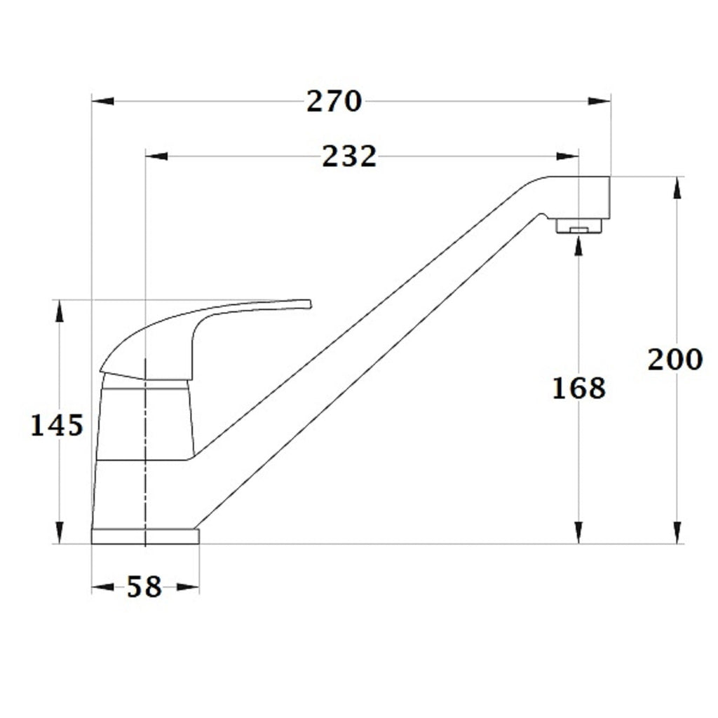 FANGO grifo de cocina cromado dimensiones