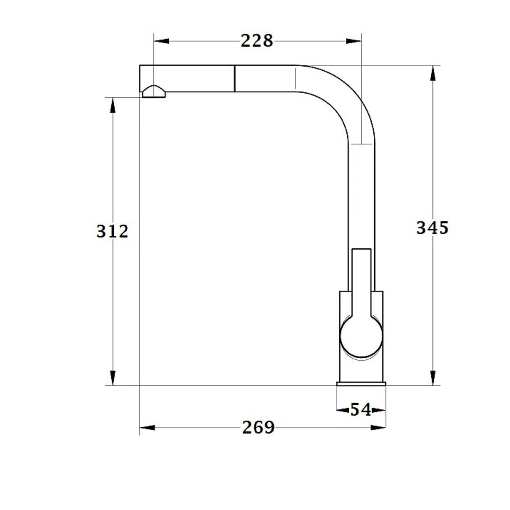 GANGE grifo de cocina con ducha dimensiones