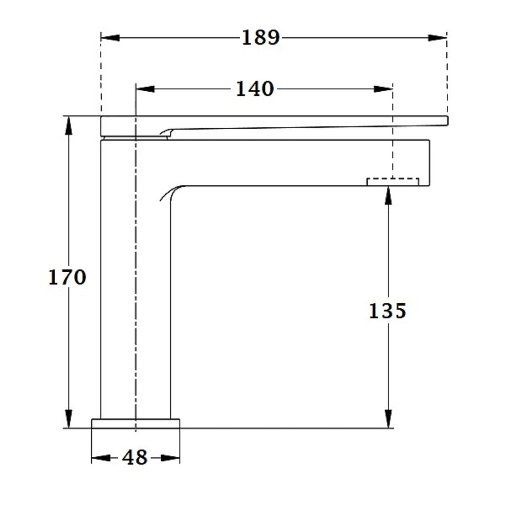 Grifo lavabo FORMOSA cromado dimensiones