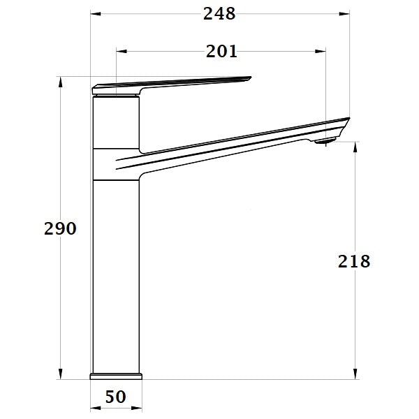 TICHA grifo de cocina cromado dimensiones